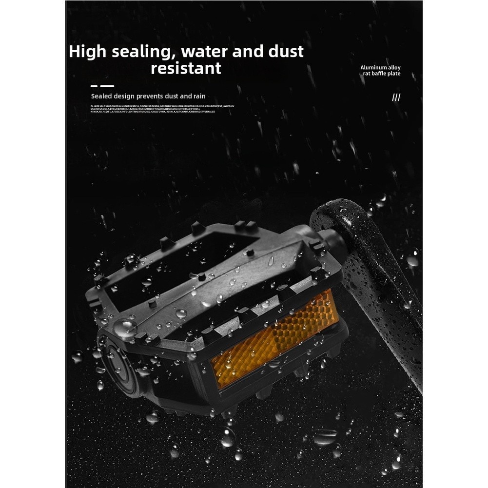 Bicycle Pedals Plastic 11cm x 9.5cm x 2.3cm Non-Slip Dual Reflective for E-Bike
