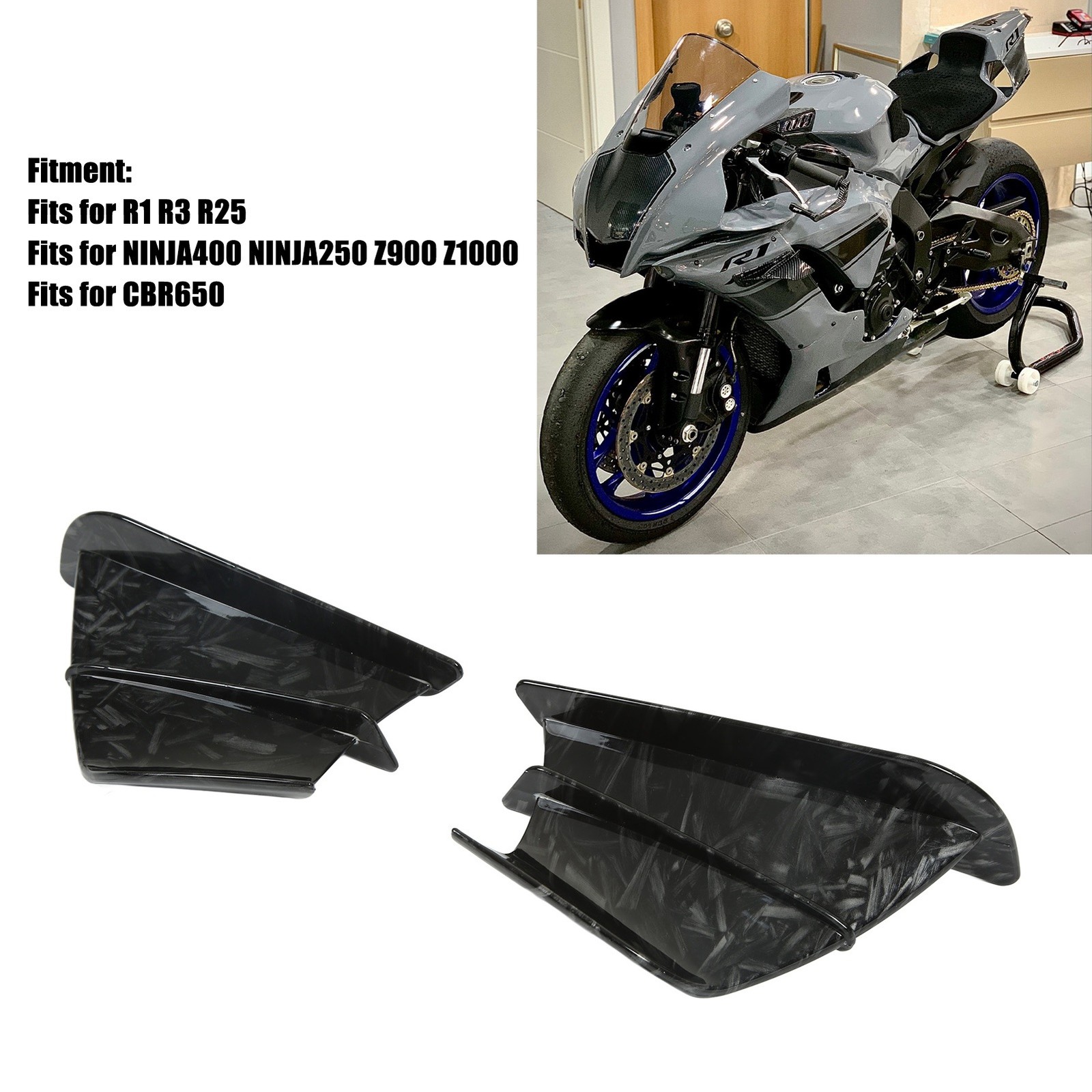 Front Fairing Winglets Sporty Look Scratch Free Cool Design Motorcycle Side XIQE