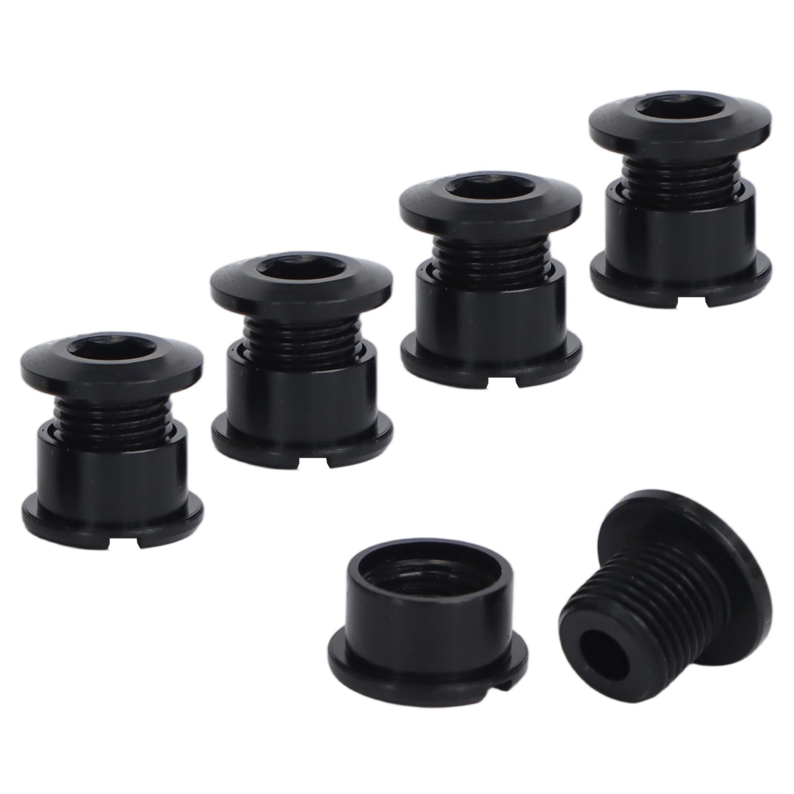 Pack of 5 Lightweight Chainring Bolts Using Strong 7075 Aluminum Alloy Material