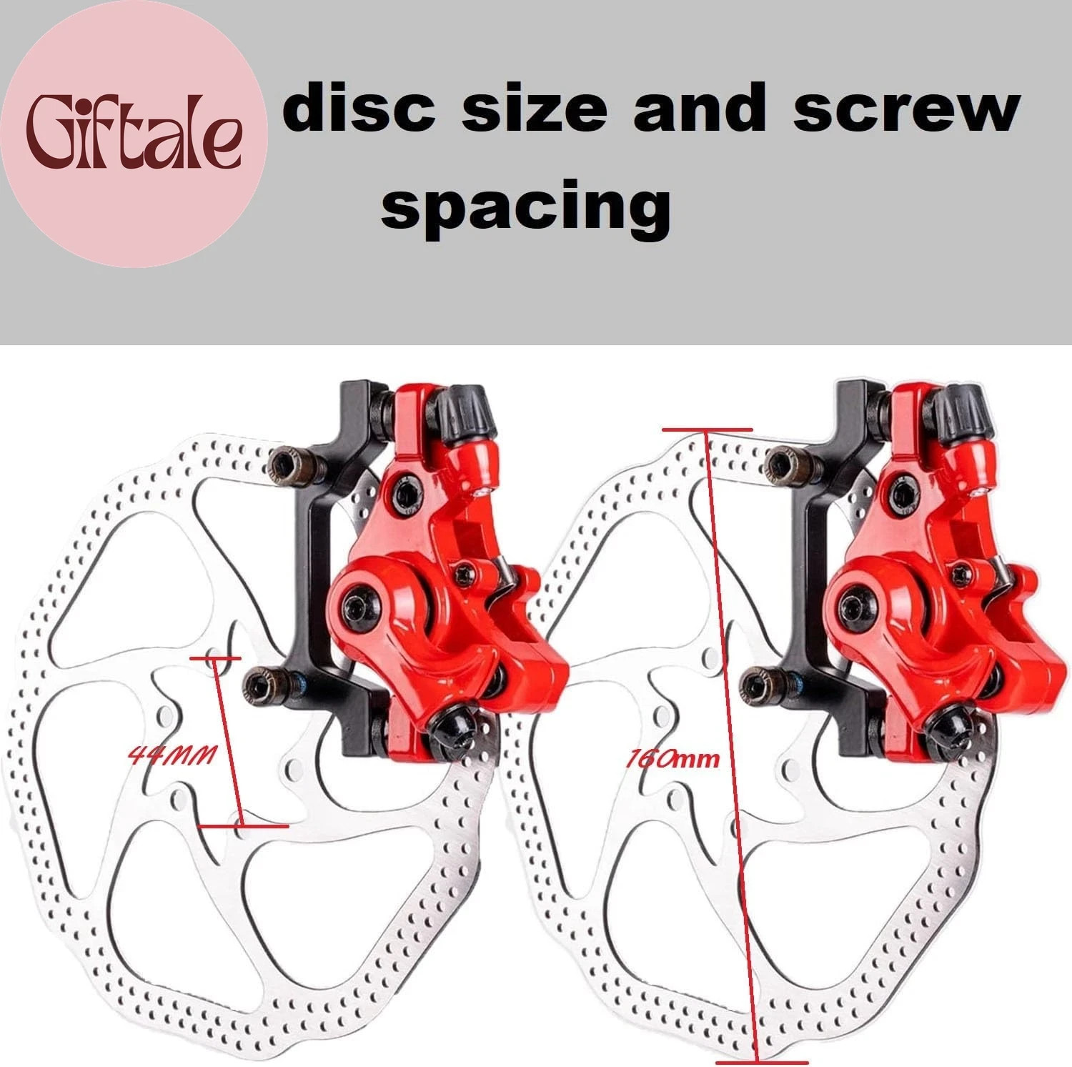 Bike Disc Brake Kit,Bike Front and Back Disc Brake Kit-Calipers,2 Pcs Stainless