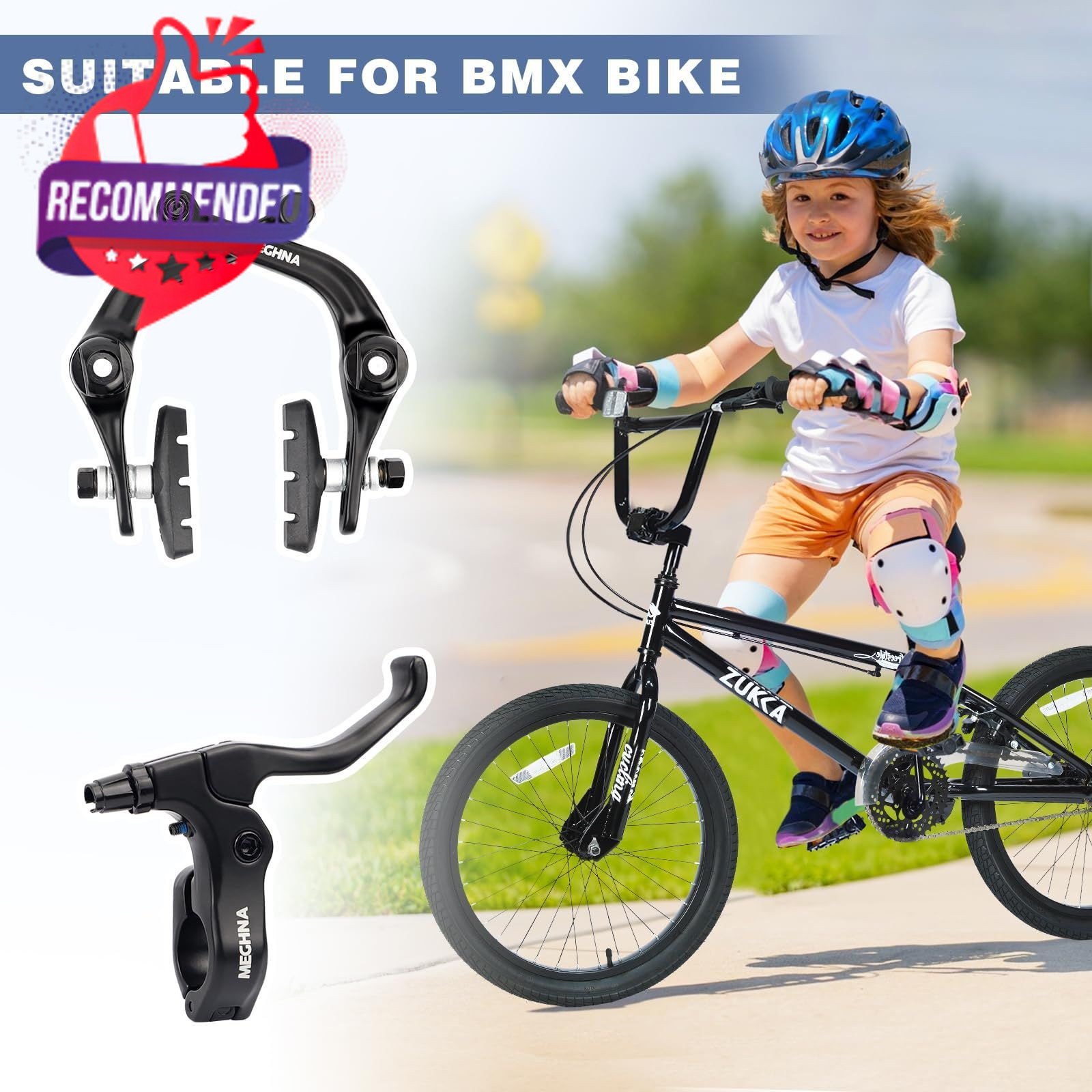 Bike Brake Set Rear U Aluminum Alloy Right Black 3-Piece Lightweight
