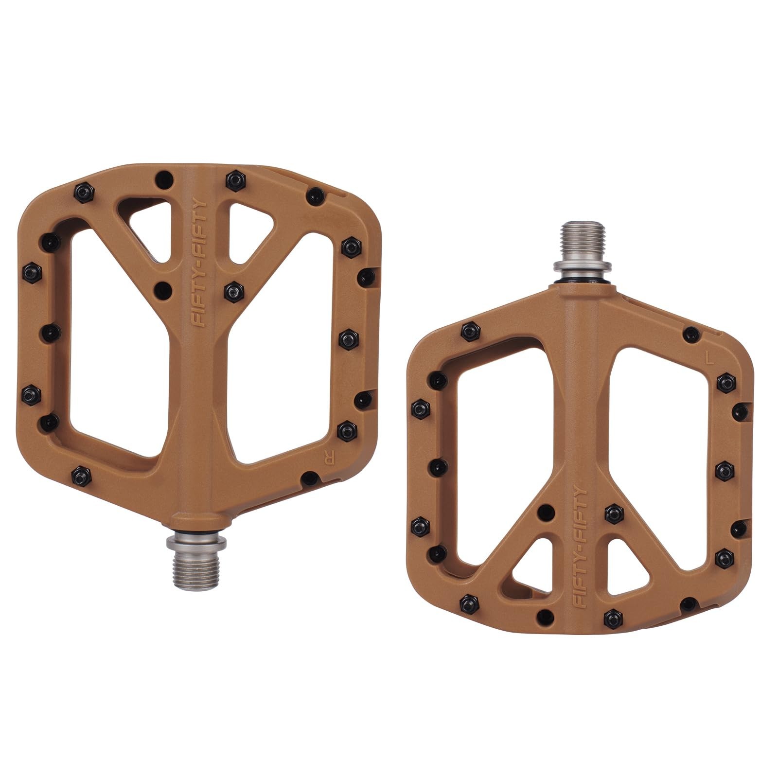 FIFTY-FIFTY Mountain Bike Pedals, Non-Slip MTB Nylon Composite, 9/16″ Bicycle…