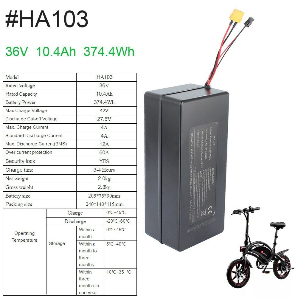 36V 48V 10Ah 15Ah 20Ah E bike Lithium Battery Pack for Electric Scooter Bicycles