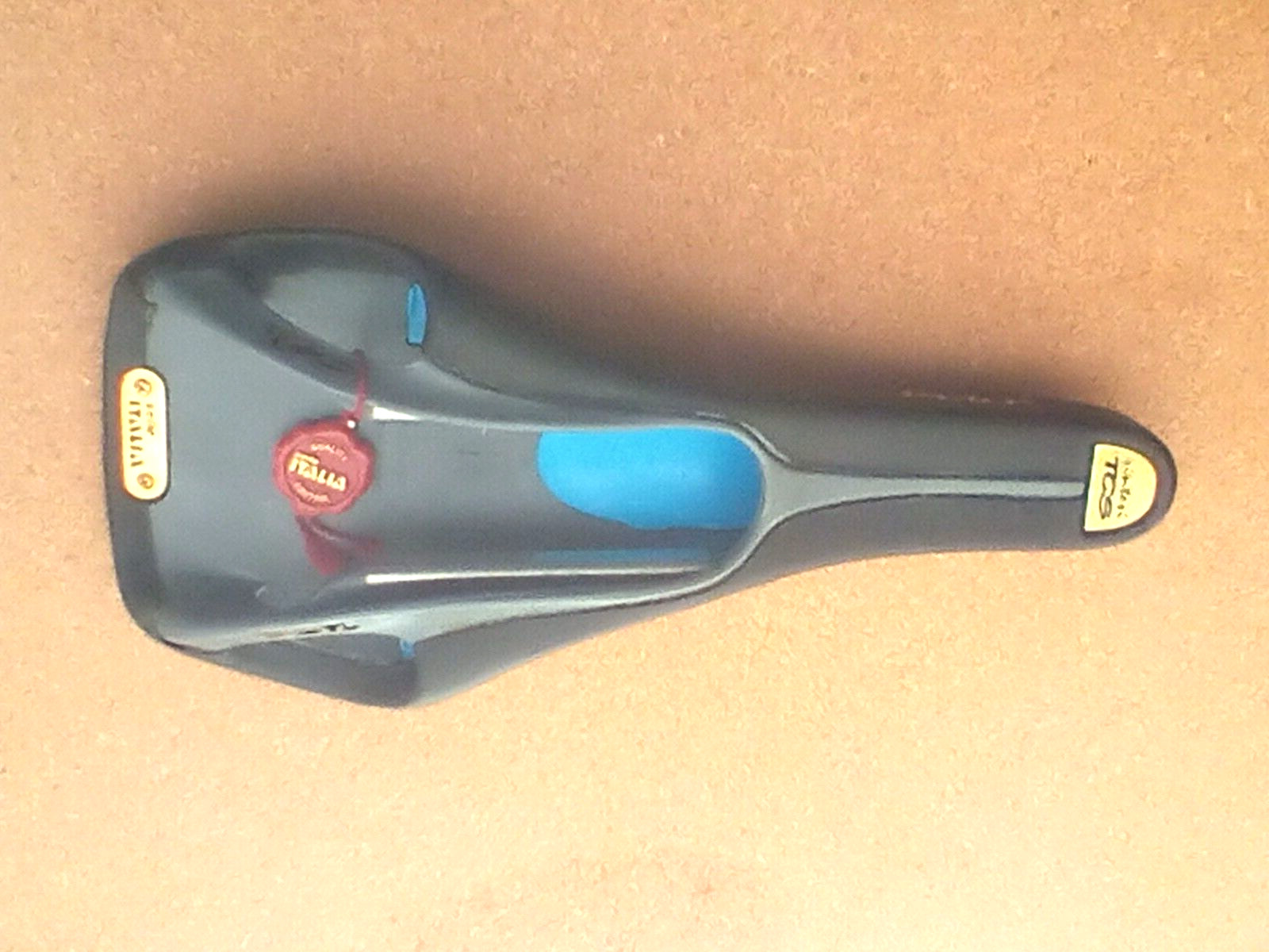 NOS Selle Italia Sintesi T.C.S 220g Black Leather Saddle Vintage Bicycle Parts