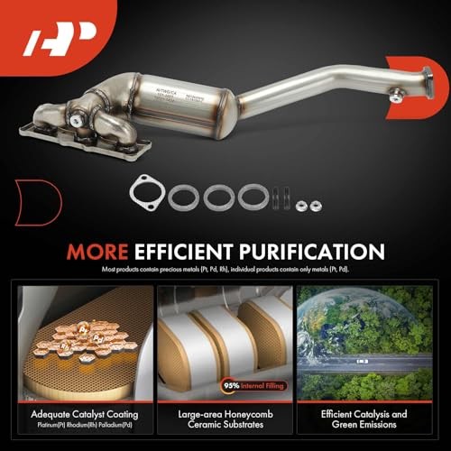 Front Exhaust Manifold Catalytic Converter with Gasket Kit Direct-Fit