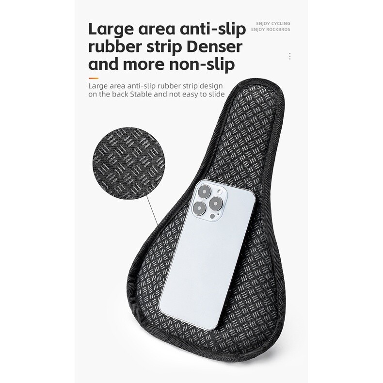 ROCKBROS Bike Seat Cover-Memory Foam Silicone Padded Comfortable Seat Cushion