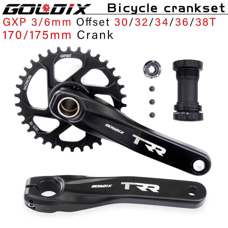 Bicycle Crankset Crank Arm 170mm/175mm Chainring 30T 32T 34T 36T 38T with BB