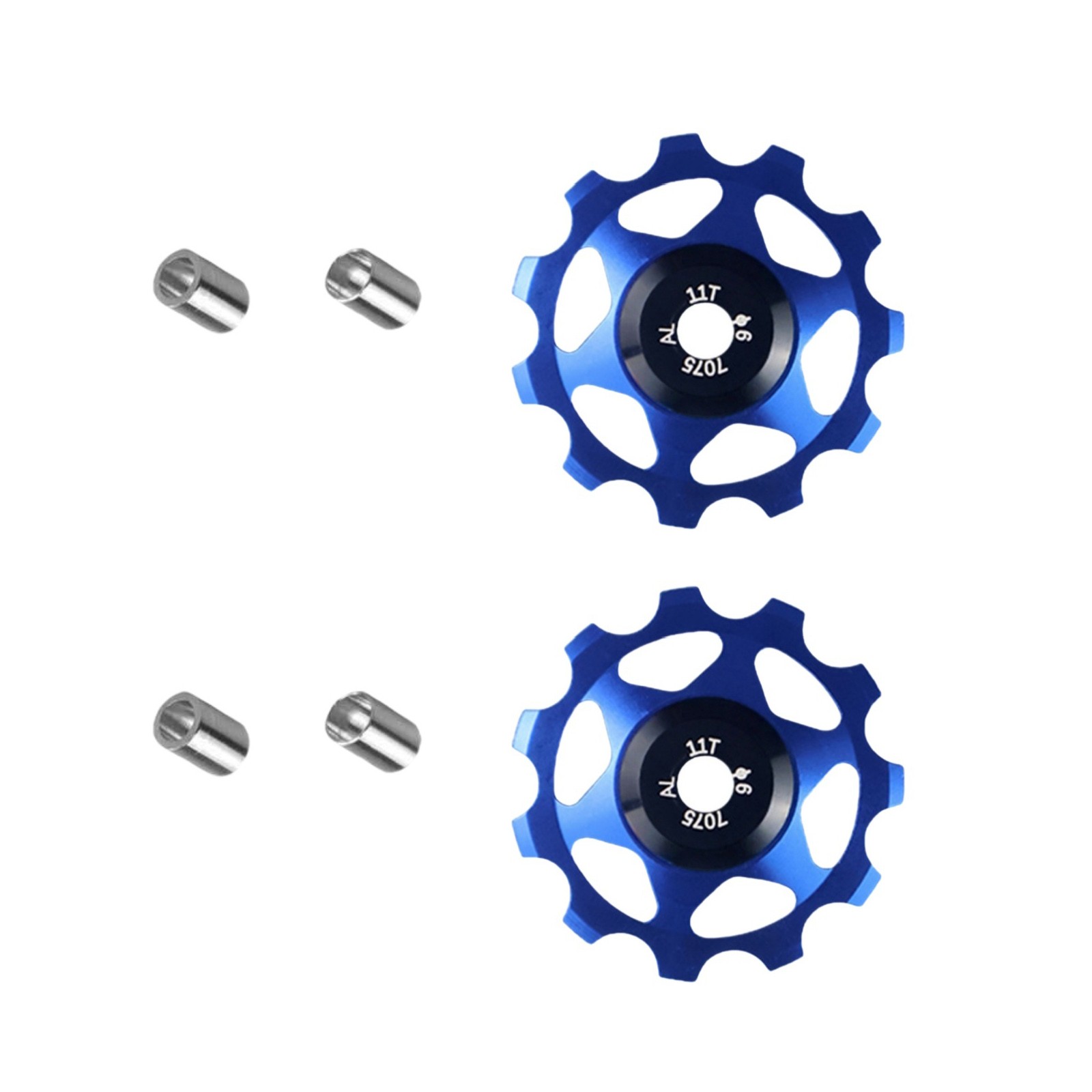 2Pcs Blue Rear Derailleur Pulley Wheel Set 11T Ceramic Bearing Bicycle Parts