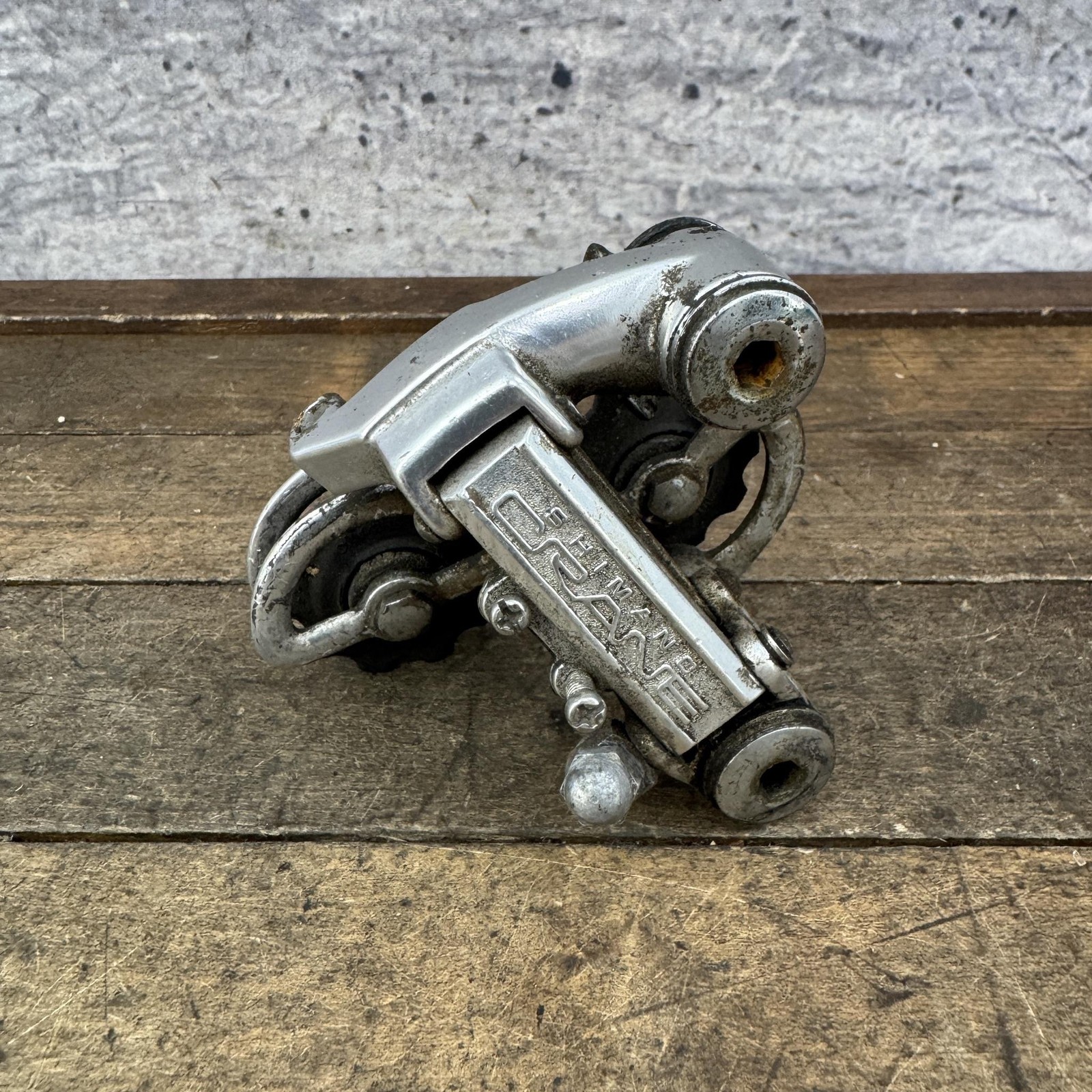 Vintage Shimano Crane Rear Derailleur Short Cage Bolt-On Silver 214g Road Bike