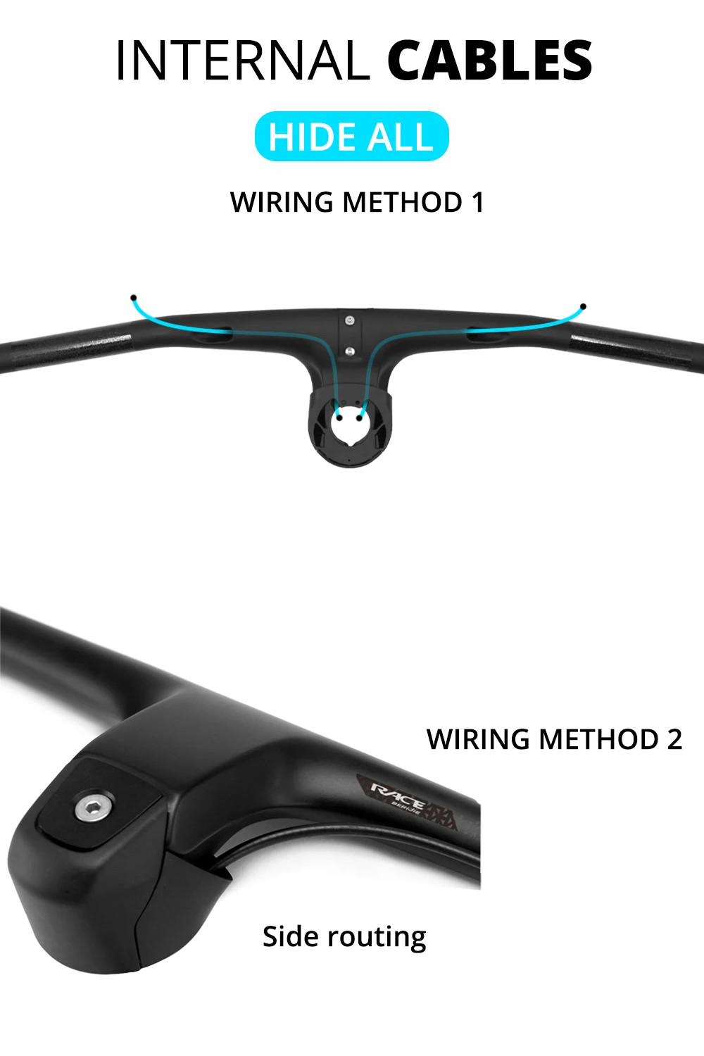 -30 Degree Full Carbon MTB Integrated Cockpit Internal Cable Bicycle Handlebar