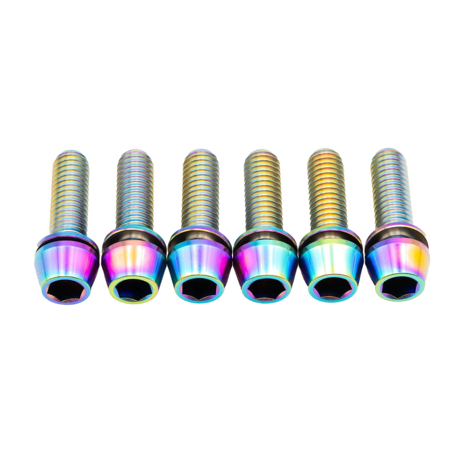 Better Bolts Deity Copperhead Ti Stem Bolt Kit, Rainbow, 6/Count