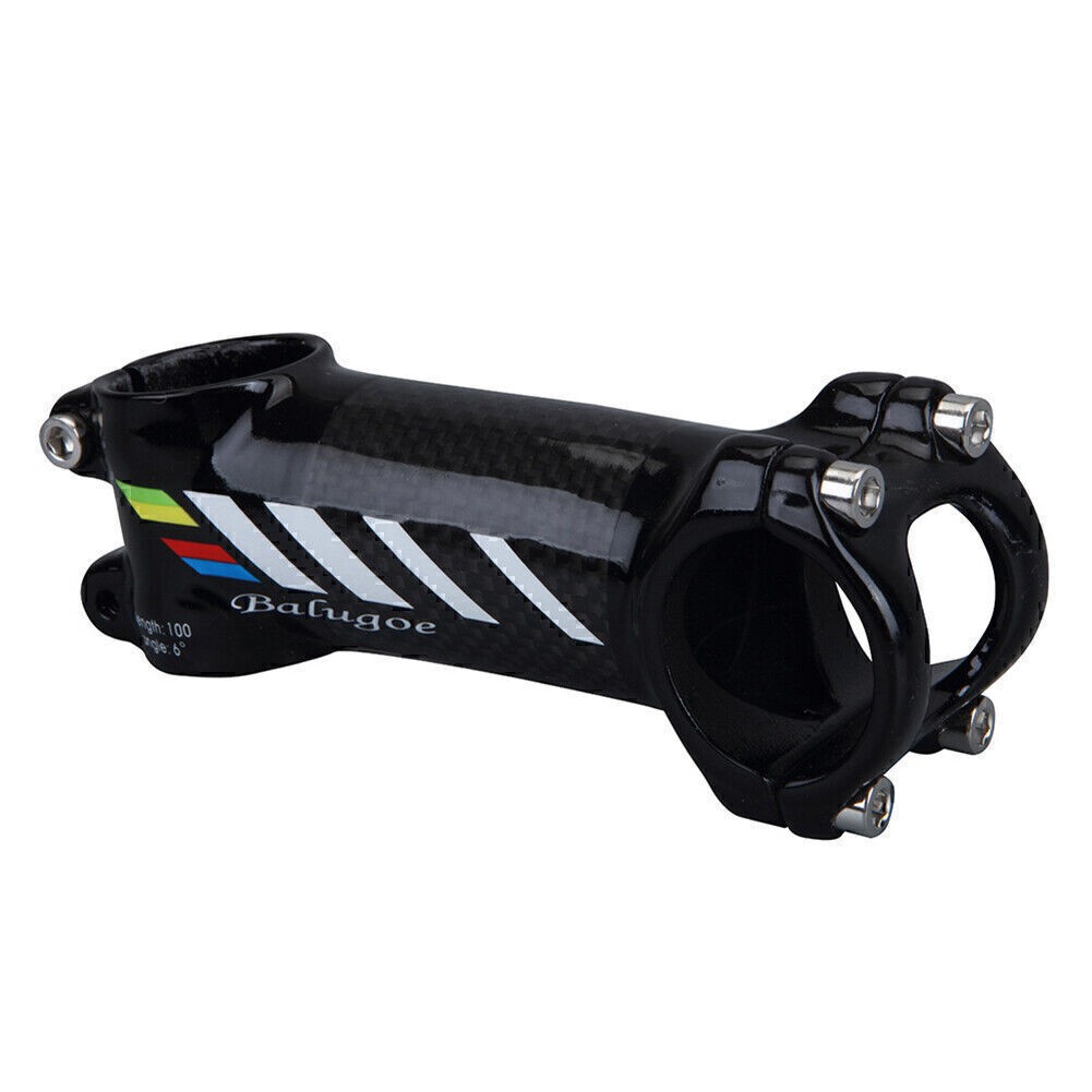EC90 31.8mm Aluminum+Carbon Fiber Road/MTB Bike Stems Riser 6° 3K Glossy Black