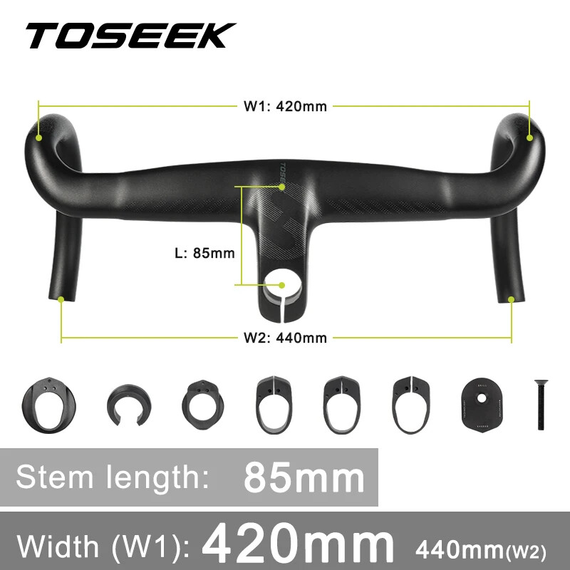 Road Bicycle Carbon Di2 Full Internal Cable Routing 28.6mm Integrated Handlebar