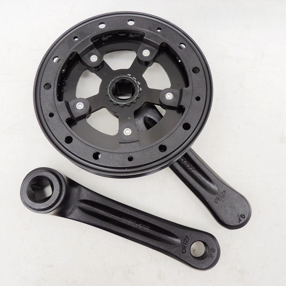 Aluminum Alloy Square Hole Crankset for Bikes with Steel Chainring 127mm