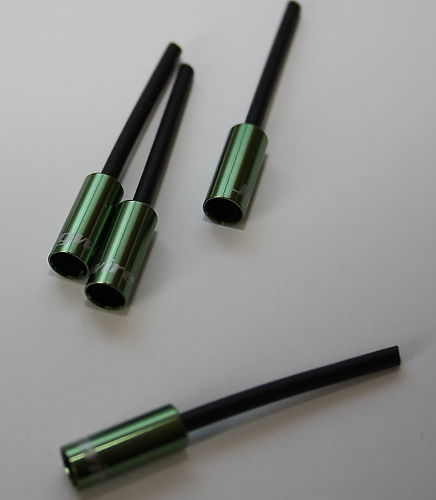 2 aluminium end caps green for 4.5 mm Bowden cable covers Jagwire XL
