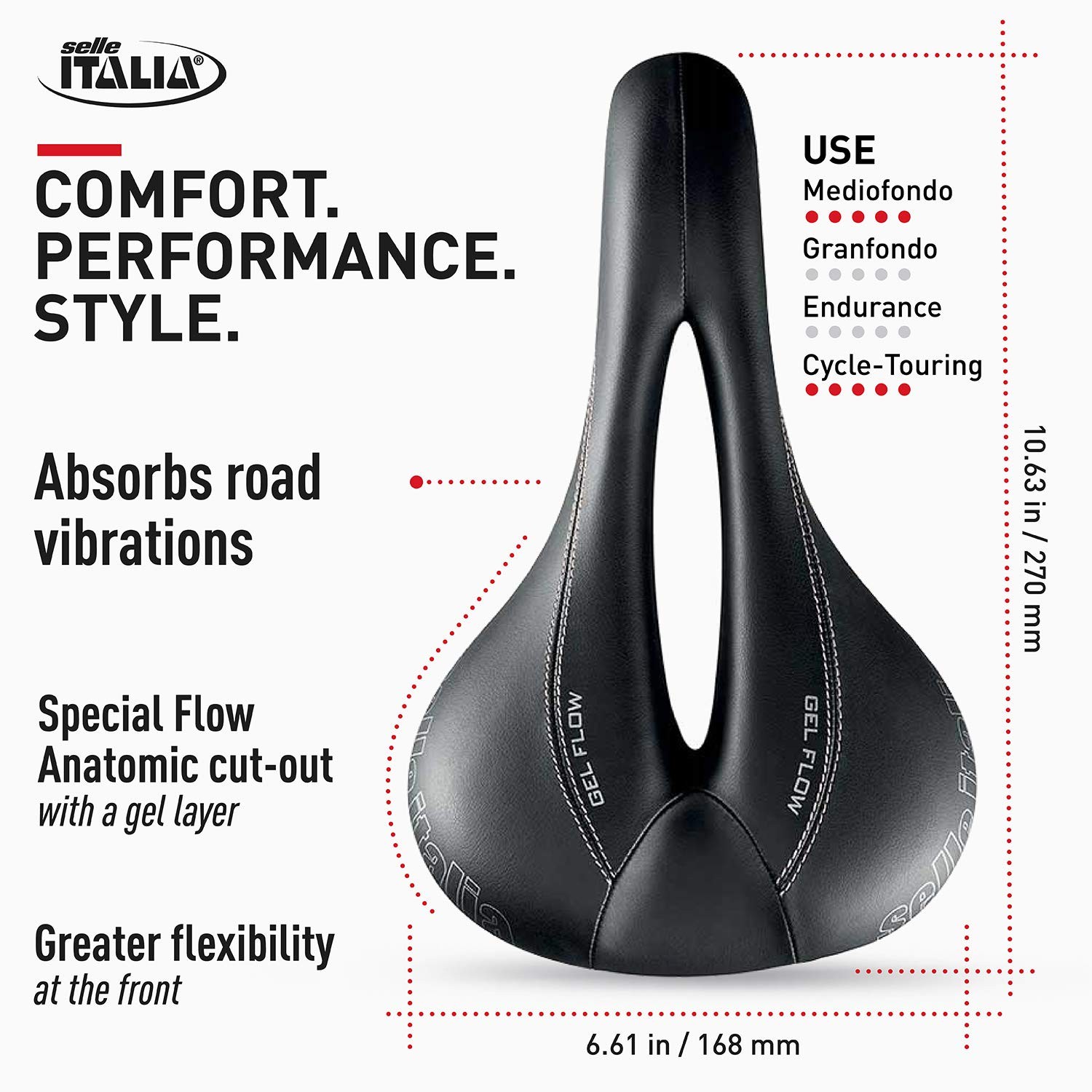 Selle Italia Donna Saddle 270 X 168Mm Women 345G Black