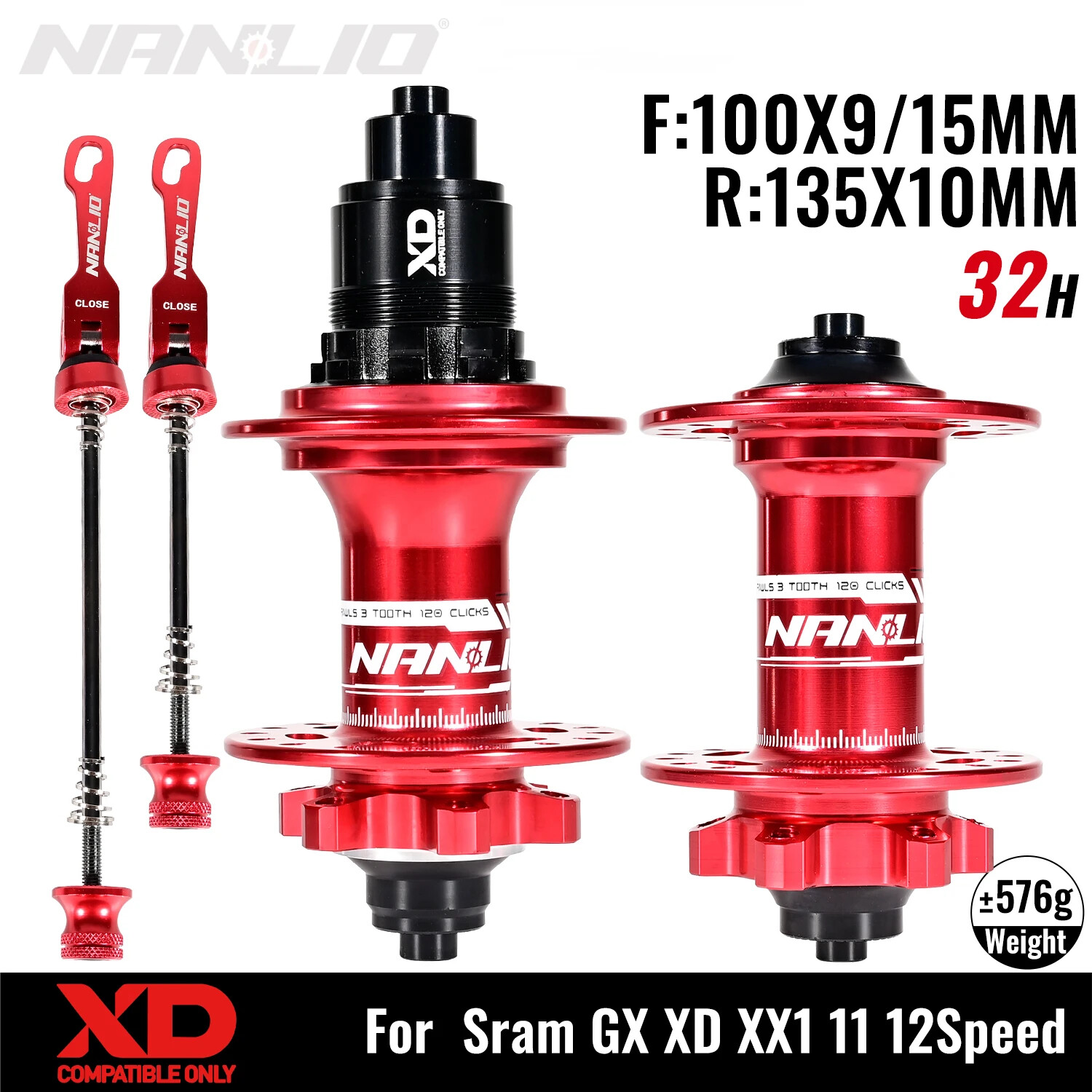 XD HG MS 28/32/36 Holes Mountain Bike Hubs 120Clicks Front 9*100mm Rear 135*10mm