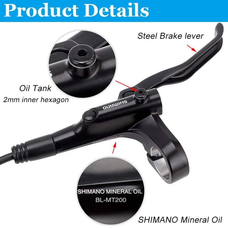 MT200 Brake MTB Bicycle HYDRAULIC DISC BRAKES 2 PISTON Just One Side 800MM 850MM
