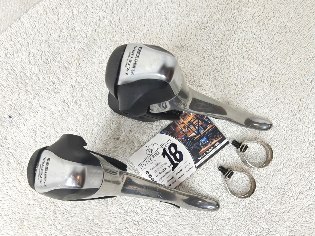 Shimano Ultegra ST-6600 STI Shifters 10 Speed Double w/ Clamps Excellent