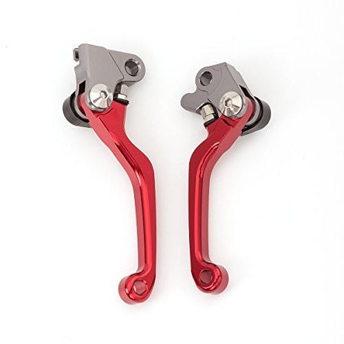 CNC Aluminum Dirt Bike Pivot Brake Clutch Levers Compatible with CRF125F Red
