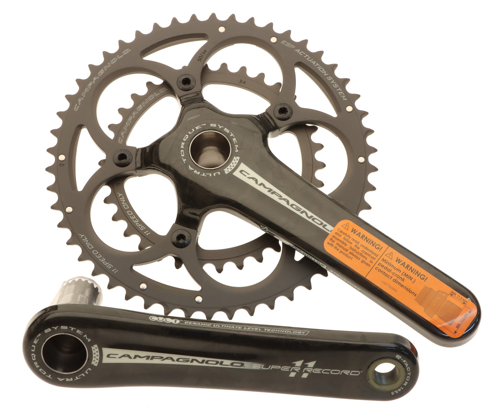 Campagnolo Super Record Crankset 50/34T Compact 11s 172.5mm ’09 Ultra-Torque NEW
