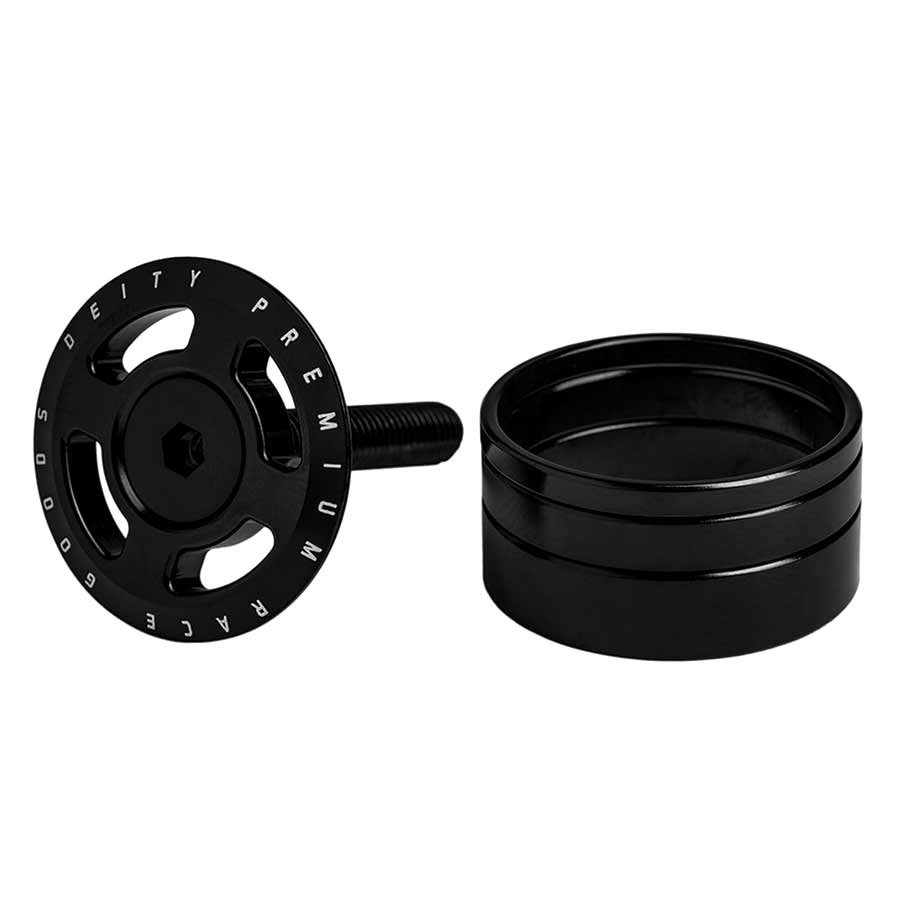 New Deity Crosshair Topcap and headset spacers 1-1/8» Black 26-CRS HR-BK