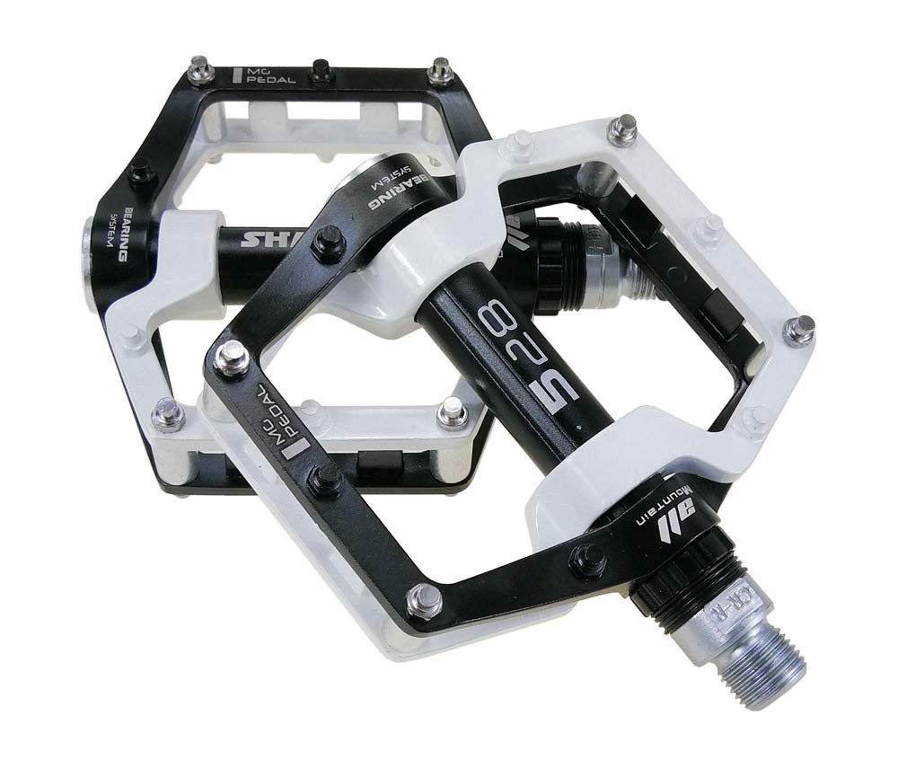 White Aluminium Mountain Bike Pedals BMX Flat Pedals Non Slip Removable