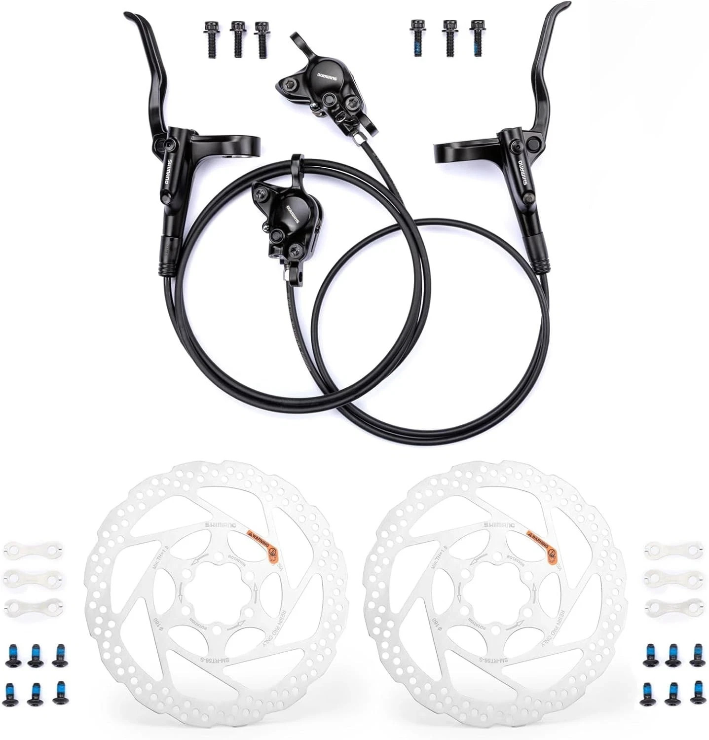 Shimano Altus MT200 Hydraulic Disc Brakes Set Front & Rear+ RT56-160-180mm Rotor