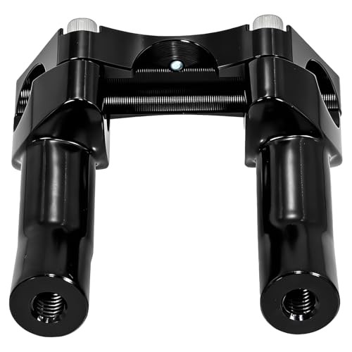 Black 1” Pullback Handlebar Risers and Top Clamp Kit 3.5″ Tall for Harley