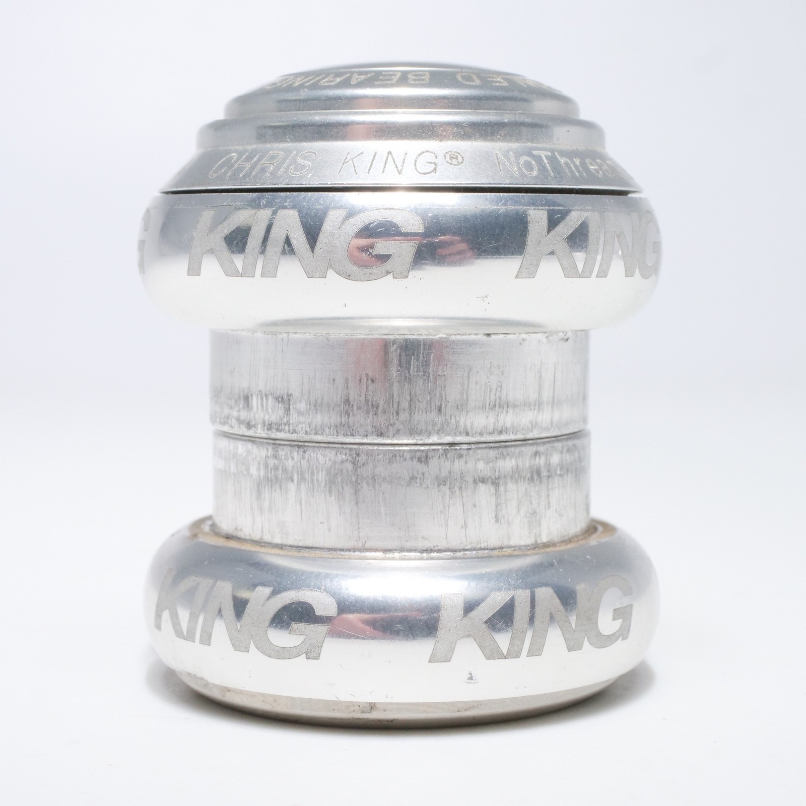 Chris King Headset 1-1/8″ No Threadset External Cup Silver Threadless Low Hours