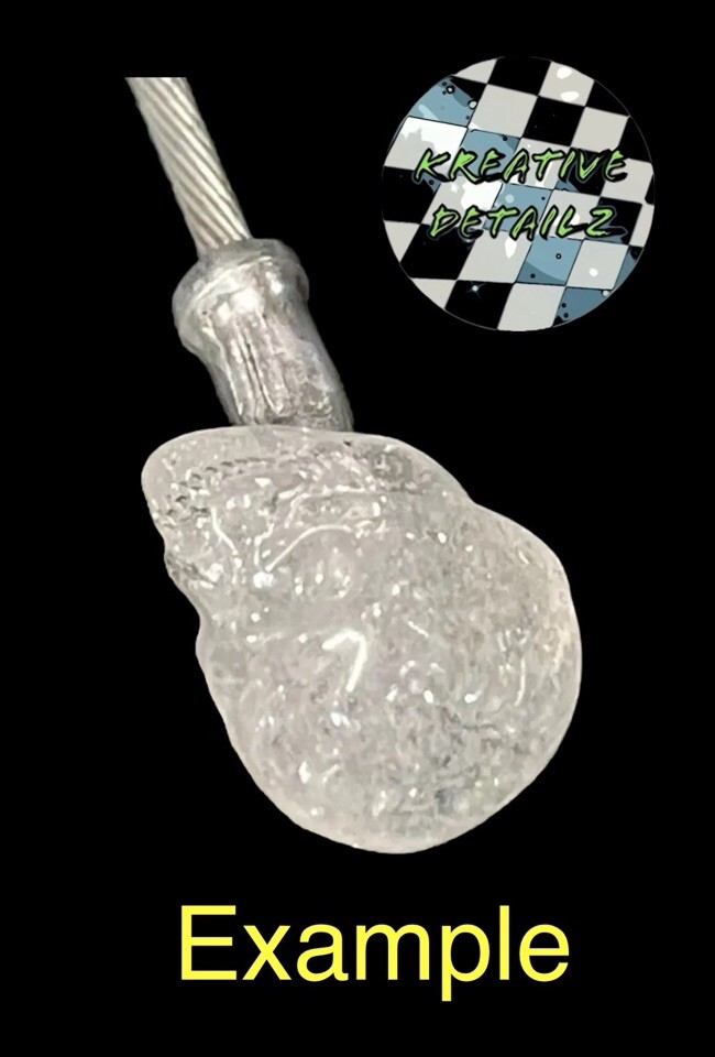 Clear Skull With Glow In The Dark Pot Leaf Brake Cable Ends For BMX Etc. (B100)