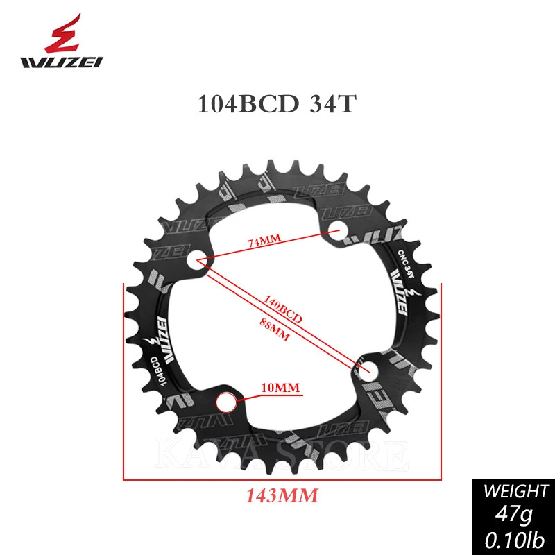 104BCD Narrow Wide MTB Chainring 30T-40T Bicycle Sprocket Chainwheel