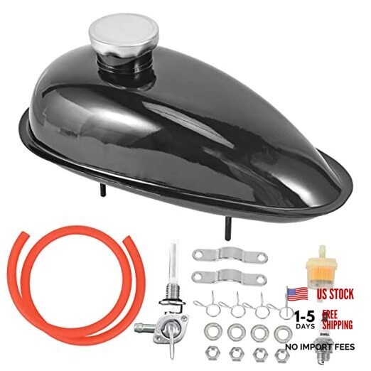 Trkimal Upgrade Metal Fuel Gas Tank with Petcock Cap for 49cc 2L (0.53 Gallons)