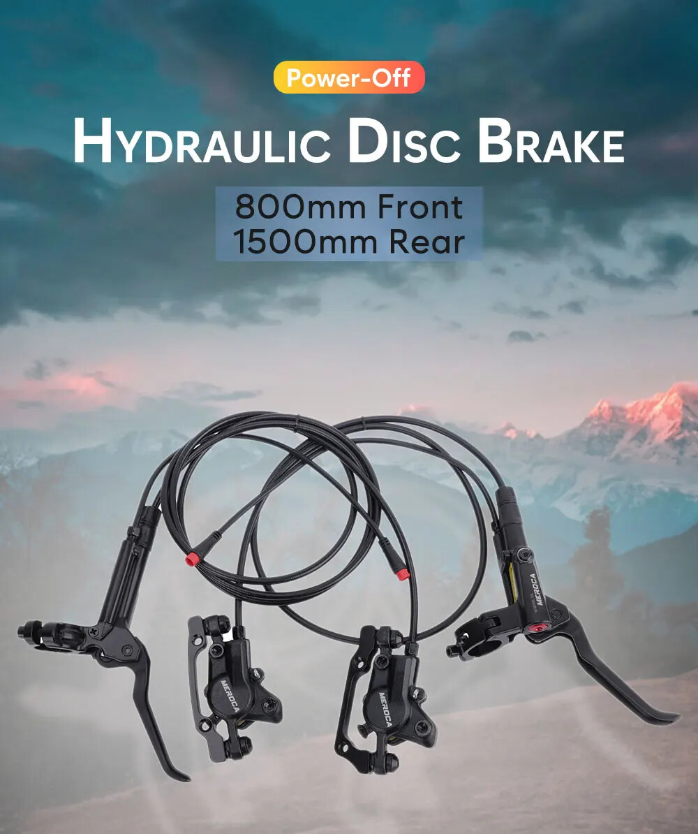 Mountain E-bike Oil Brake Caliper Power Off Hydraulic Disc Brake Sets 800/1500mm