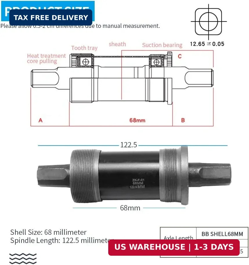 Square Taper JIS Bottom Bracket 68 X123mm for Mountain Bike Replace BB-UN26