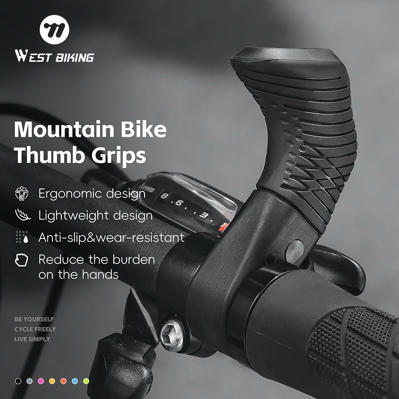 WEST BIKING Bike Rest Handlebar Ergonomic Bicycle Handlebar Bar Ends Plugs Black