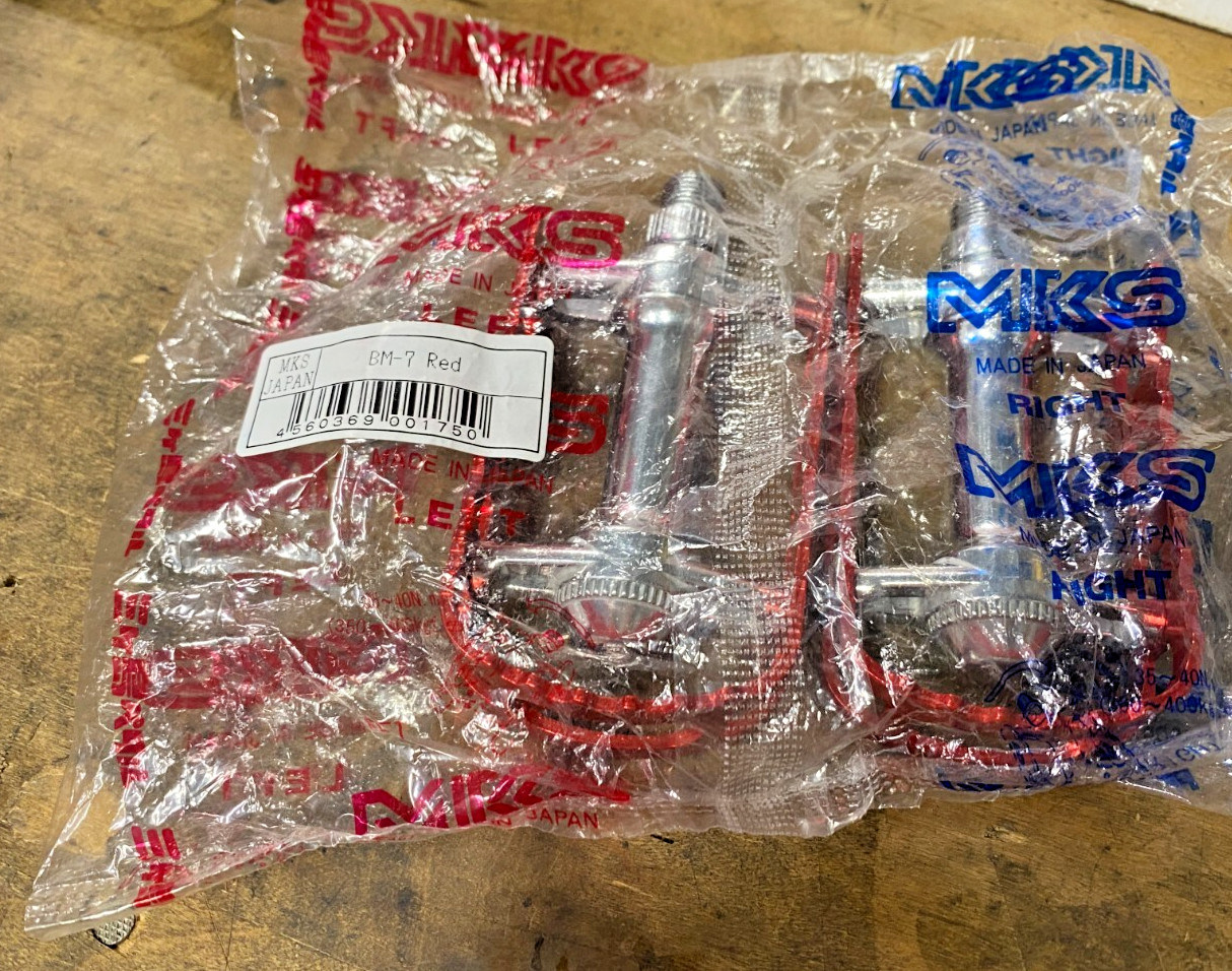MKS BM-7 Alloy Anodized Pedals 9/16″ For Old School BMX Red