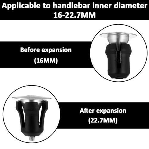 Handlebar End Caps Bar End Plugs Caps, Aluminum Adjustable Bike Bar Ends