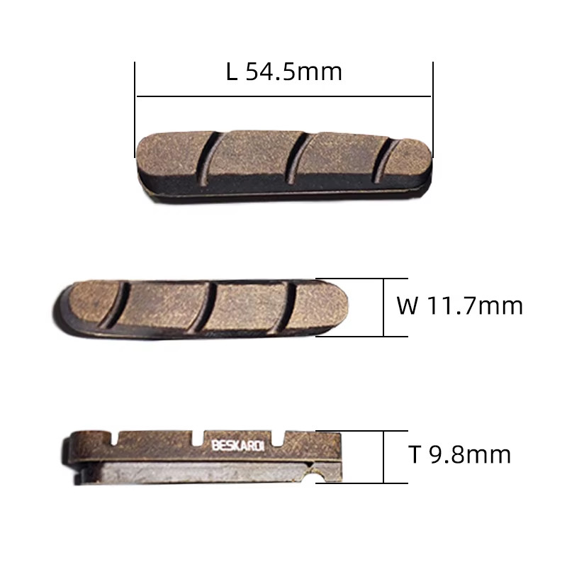 2Pairs 4Pcs Road Bike Brake Pad Bicycle Carbon Wheel Cork Wood Block Shoes Brake