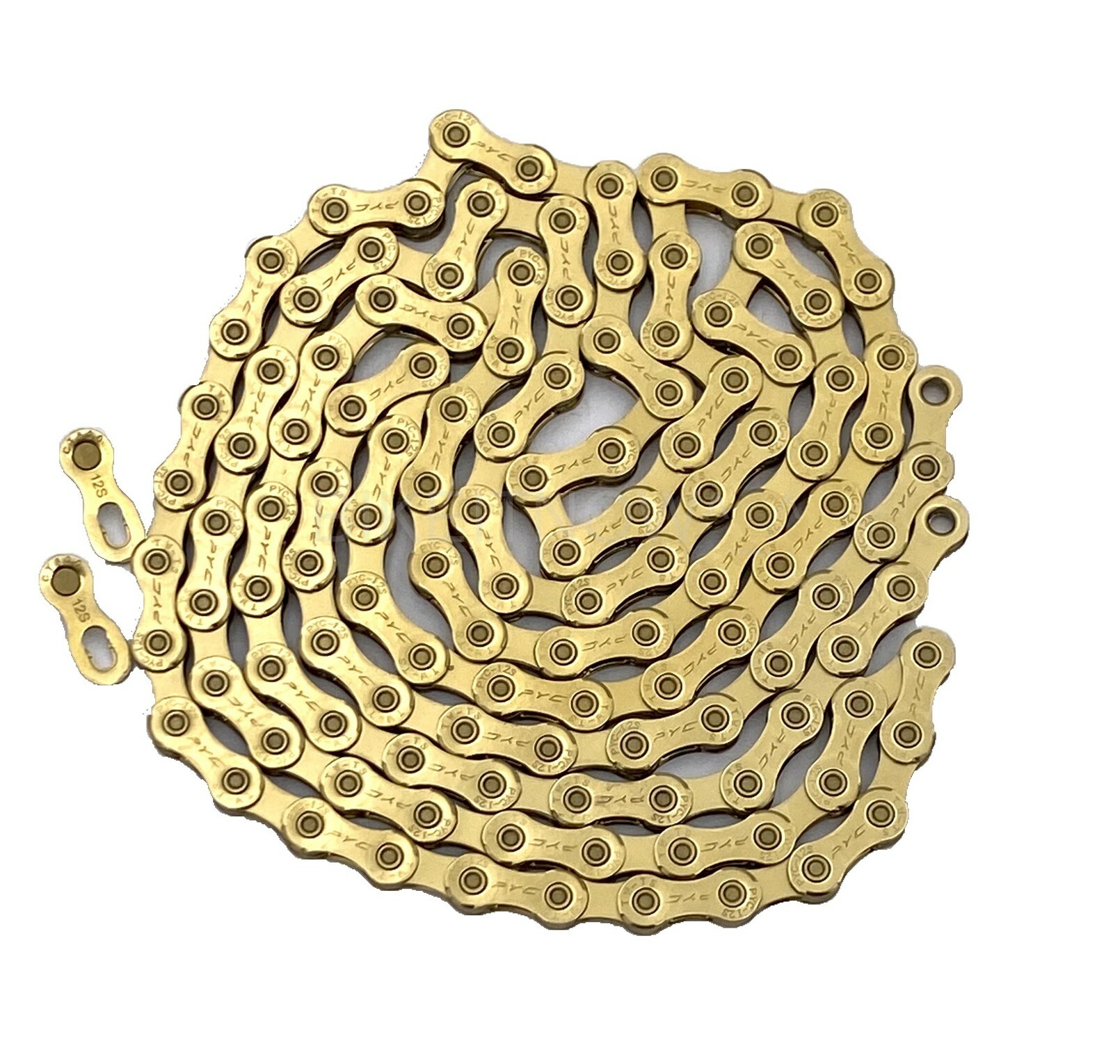 PYC 12-Spd 1/2″X11/128″ 126L Bike Ceramic Coating Chain Ti Gold fit Shimano/Sram