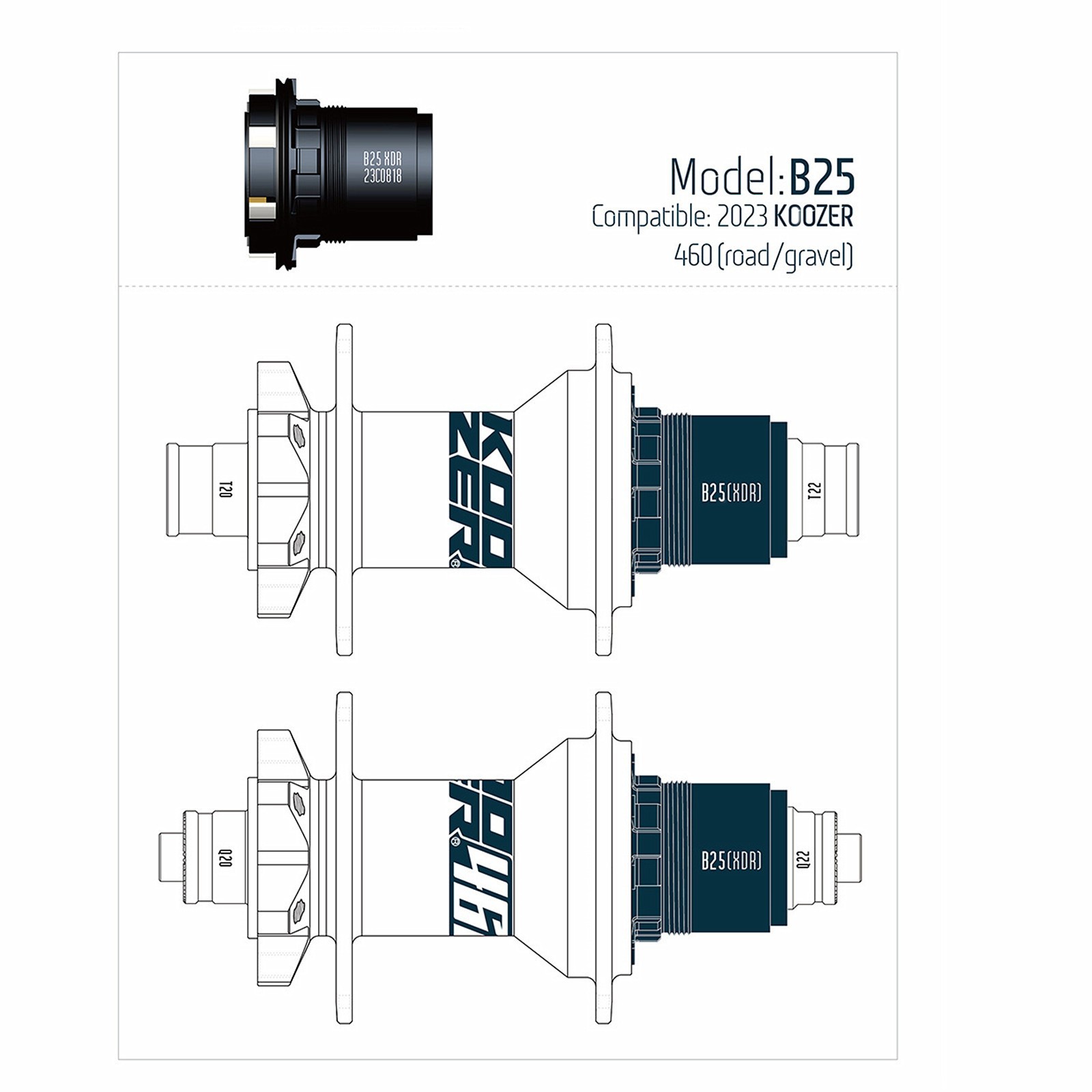 MTB Hub Endcap Adapter HG/MS/XD for Koozer XM490/XM490pro/460/450/360, for 2023