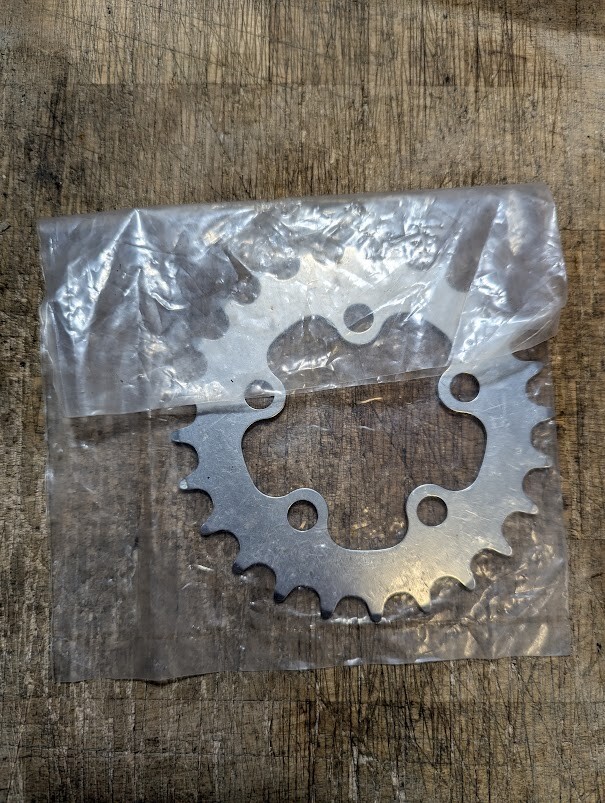 NOS KOOKA 24t 58mm bcd chainring MTB vintage (silver/raw)