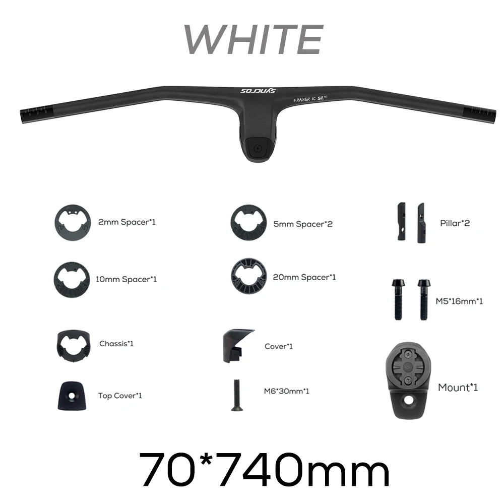 740MM -20° Degree Carbon Integrated Cockpit MTB Handlebar with Titanium Screws