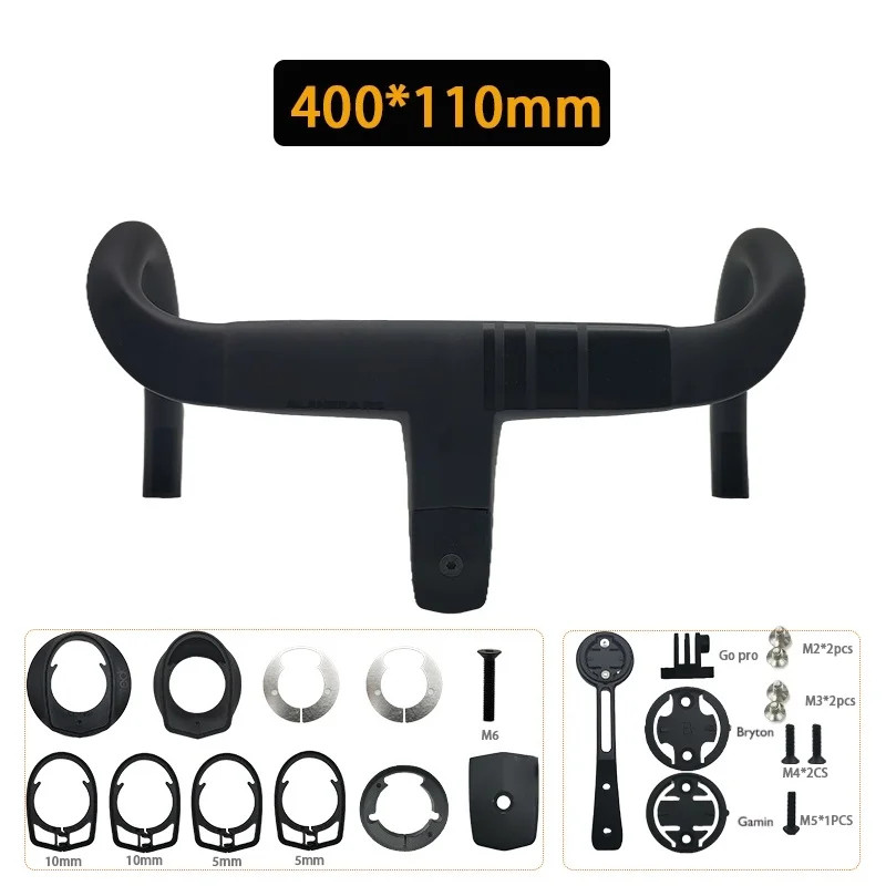 Carbon Road Bike Integrated Drop Bar 28.6mm Internal Cable Routing with Spacers