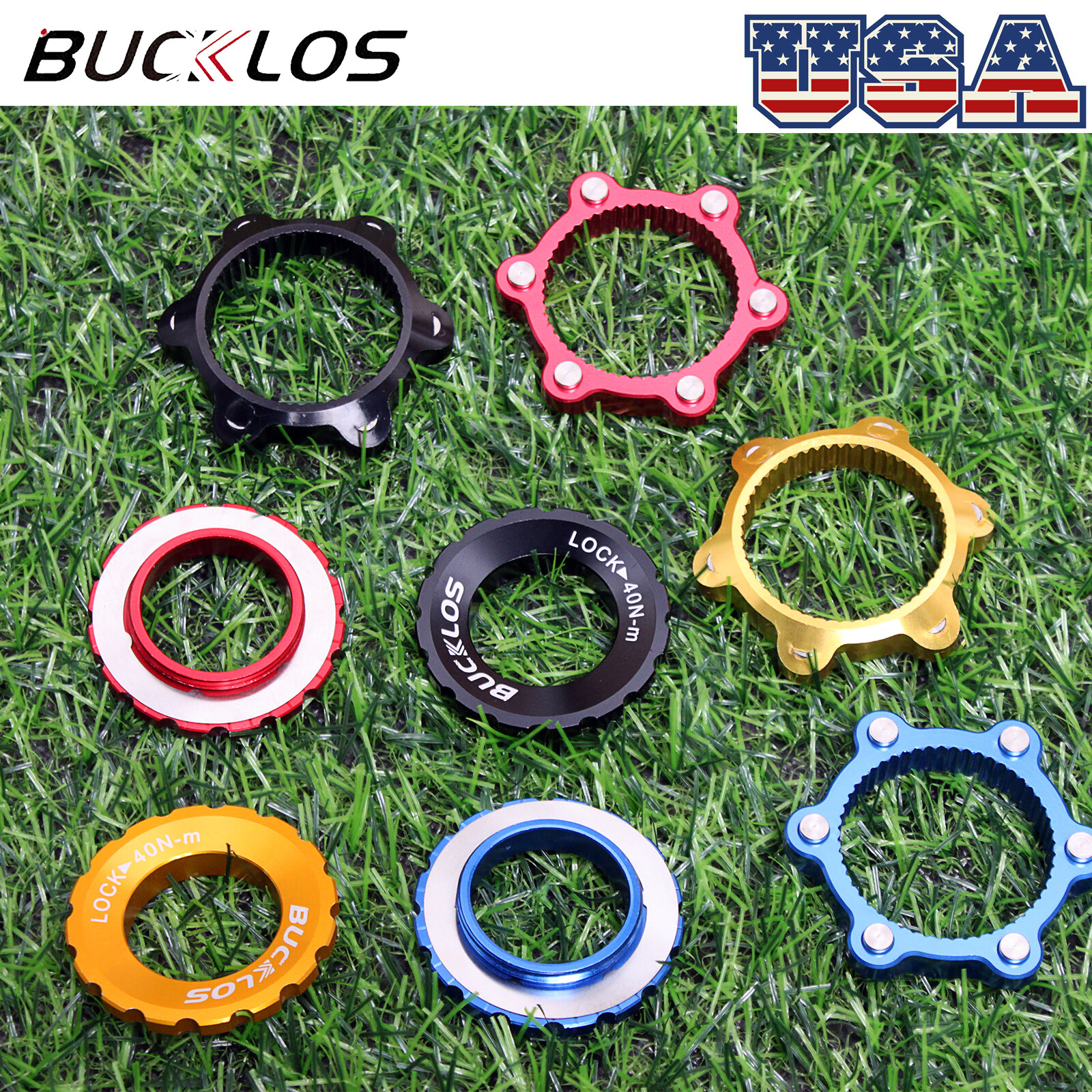 Bicycle Thru-Axle Center-Lock Disc Rotor Adapter 6-Bolt to CenterLock Aluminum