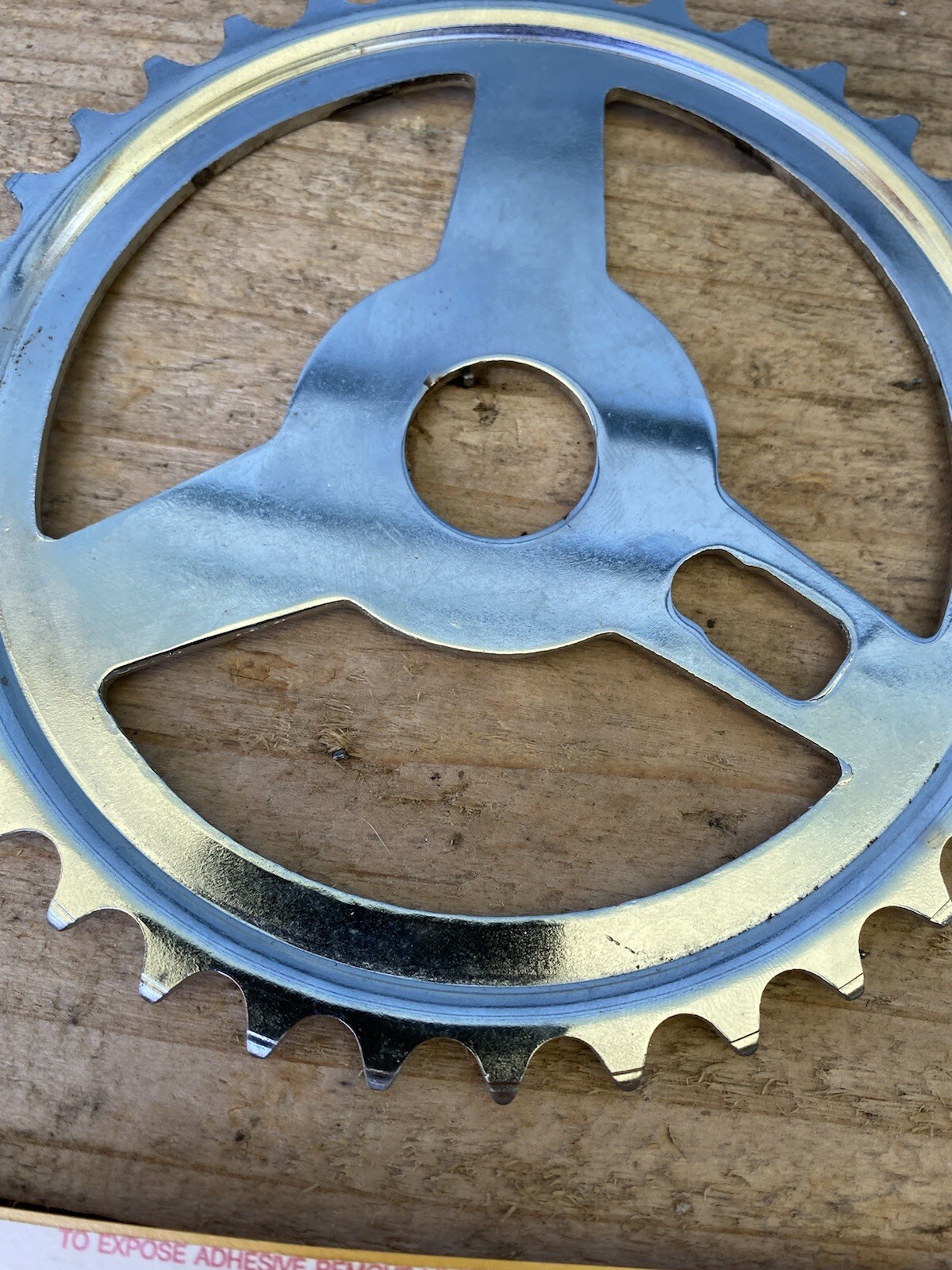 NOS Vintage 36t Chrome Muscle Bike Chain Ring-Kids Bike-For One-Piece Cranks