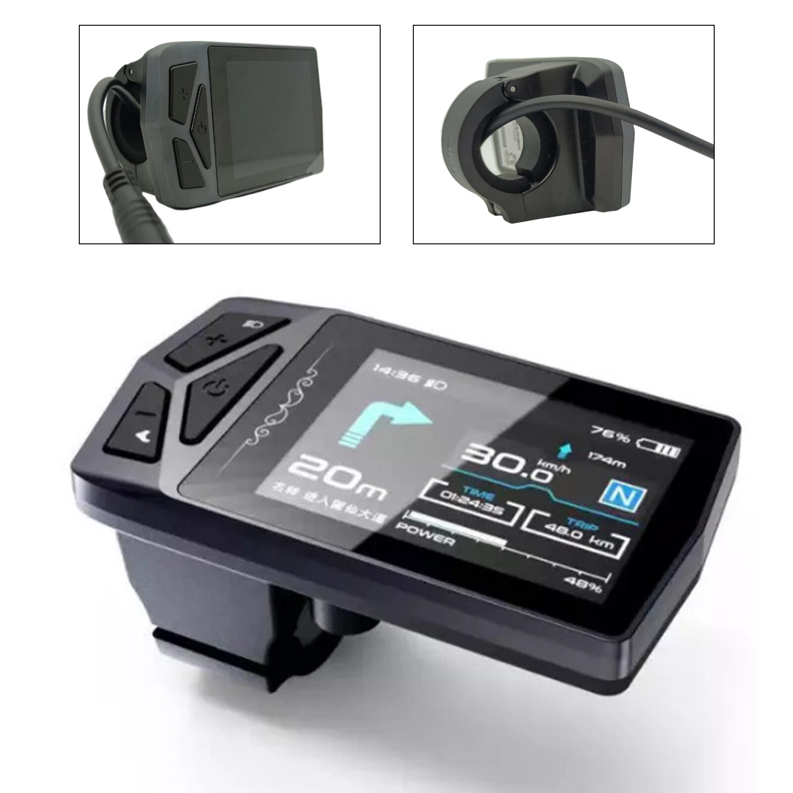 E-bike 36V 48V 52V Ebike IPS LCD Display NAVI Panel Control For BBS UART Bafang