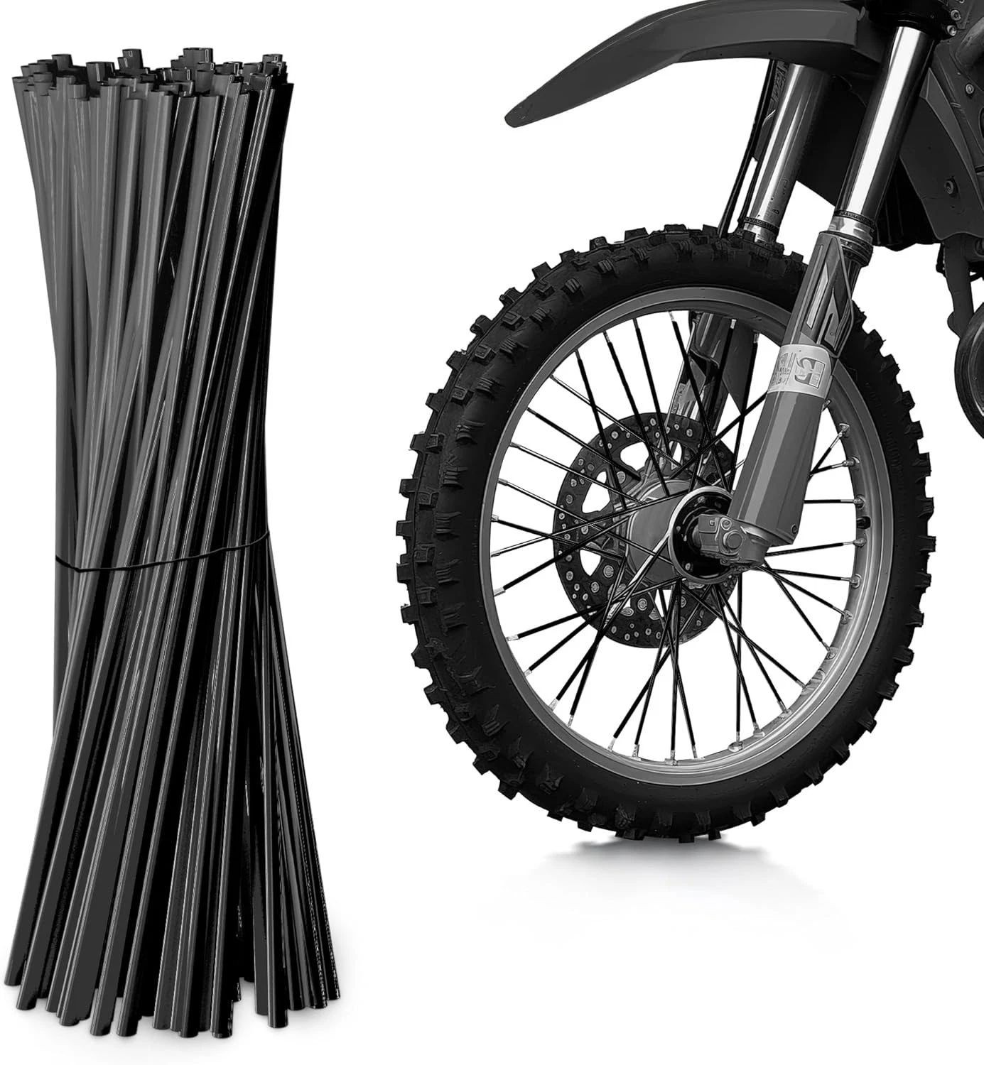 72PCS Motorcycle Dirt Bike Spoke Skins Covers Wheel Rim Guard Protection Wraps