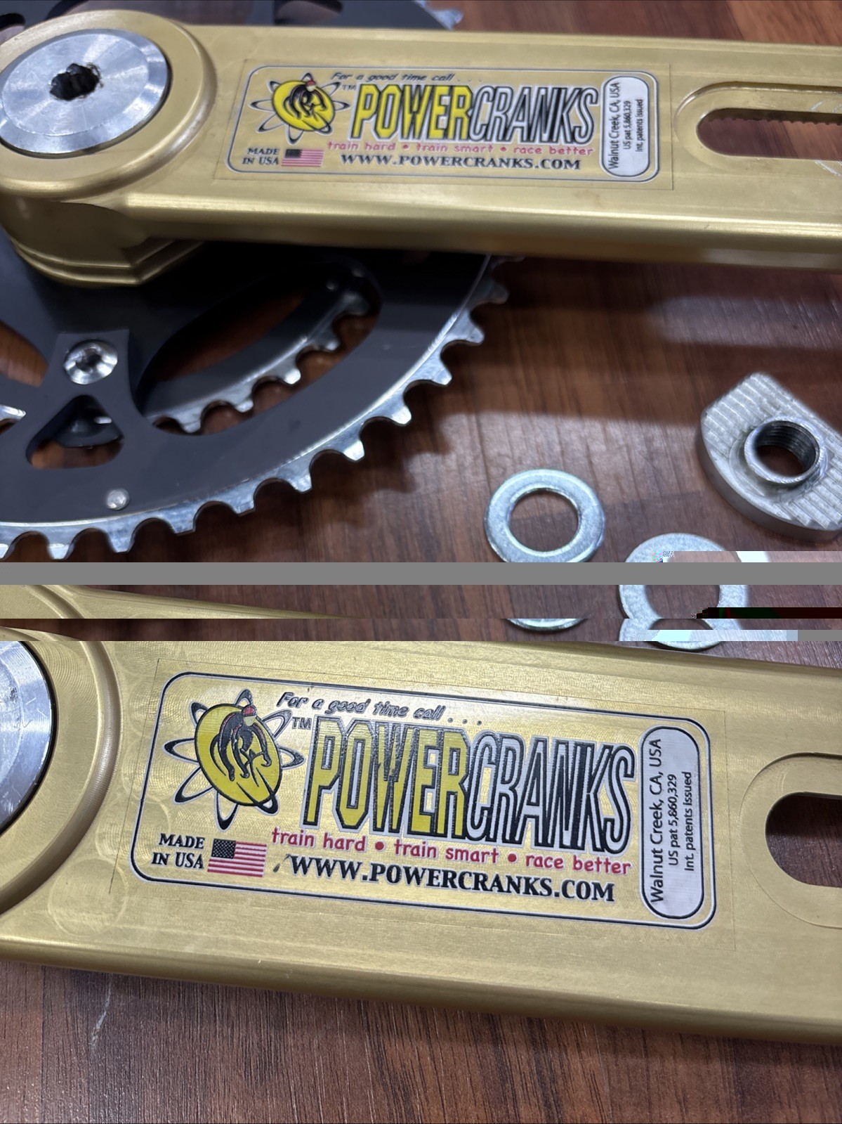 PowerCranks Adjustable Crankset 145 150 155 165 170 175 180 Rare USA Gold