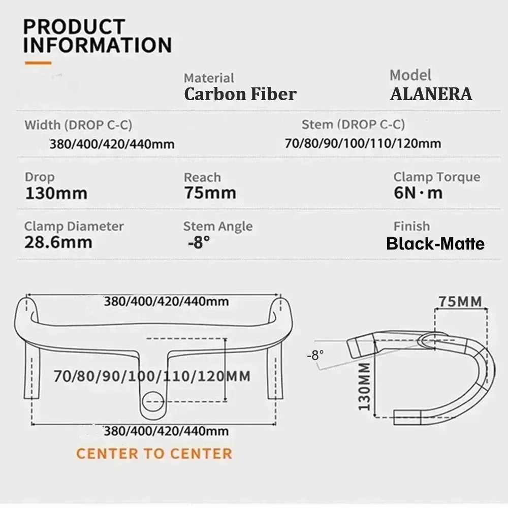 Carbon Road Bicycle Integrated Drop Bar Internal Wiring with Comput Holder